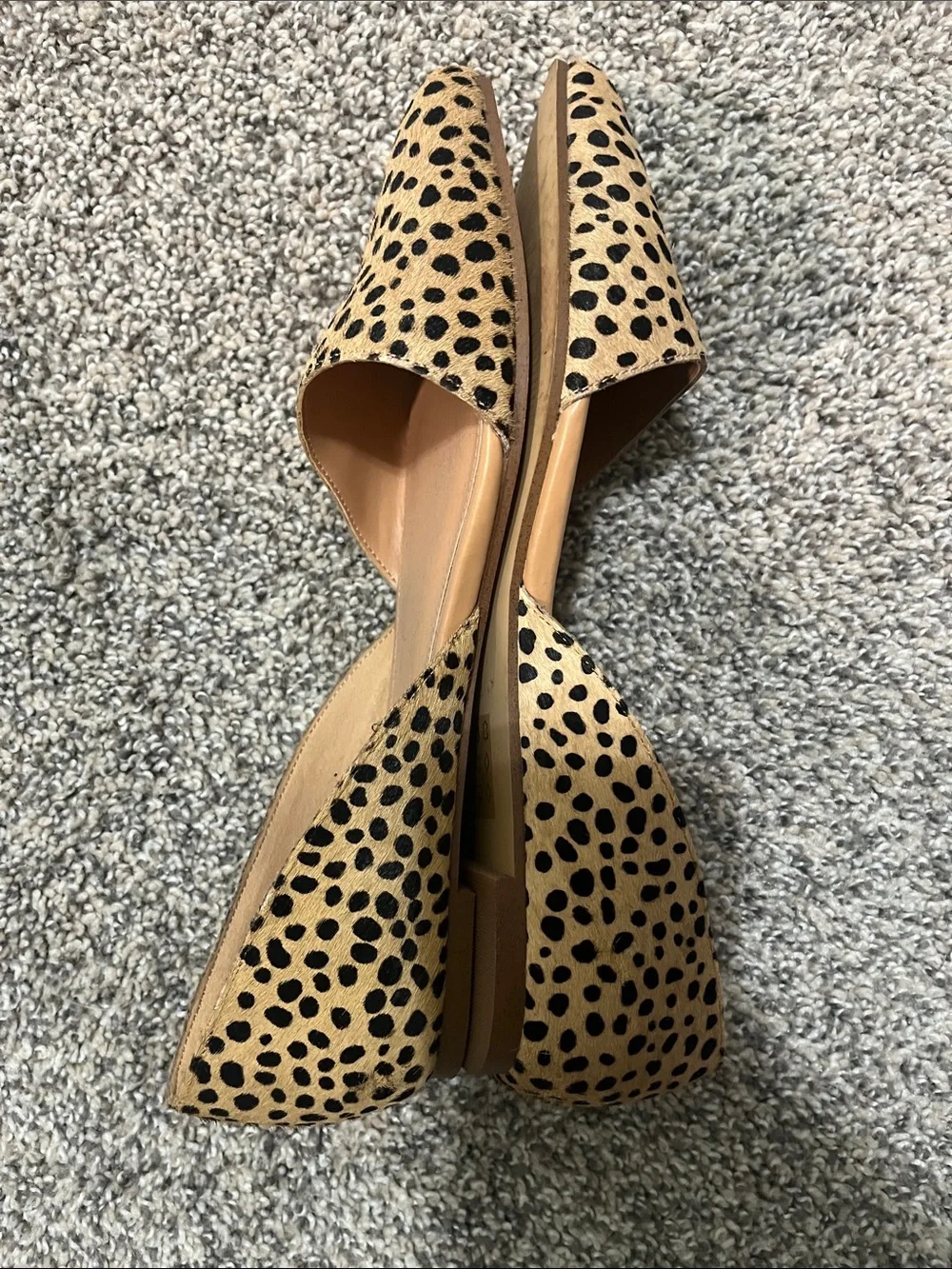 J. Crew Tan and Black Cheetah-Print Pointed-Toe Flats